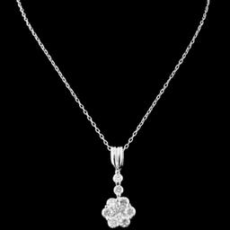 18K White Gold 1.15ctw Diamond Pendant