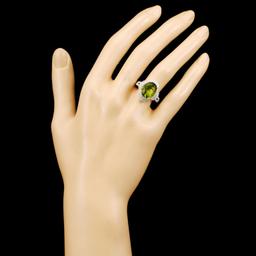 18K Gold 6.52ct Tourmaline & 0.54ctw Diamond Ring