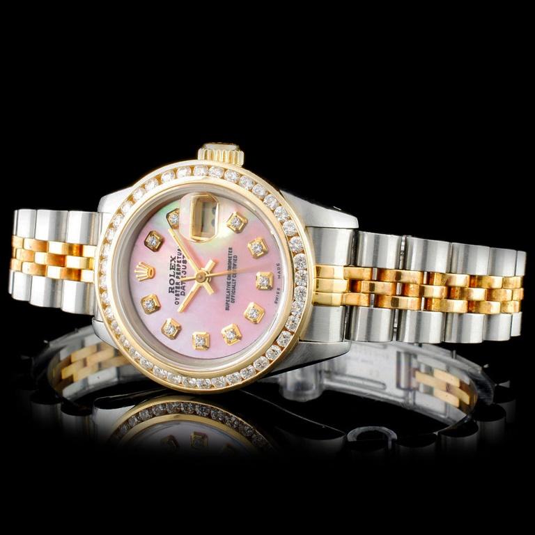 Rolex YG/SS DateJust Diamond Ladies Wristwa