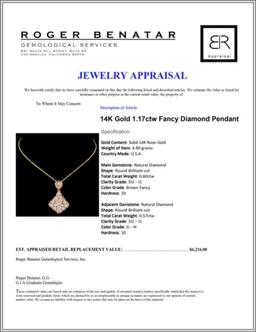 14K Gold 1.17ctw Fancy Diamond Pendant