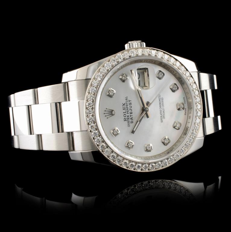 Rolex DateJust 116200 SS 1.35ct Diamond 36MM Watch