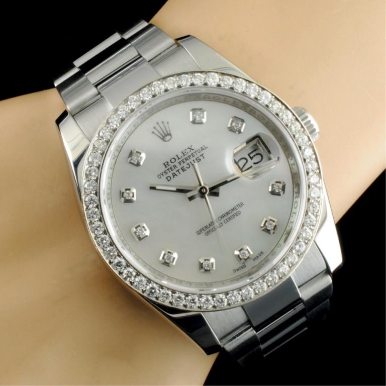 Rolex DateJust 116200 SS 1.35ct Diamond 36MM Watch