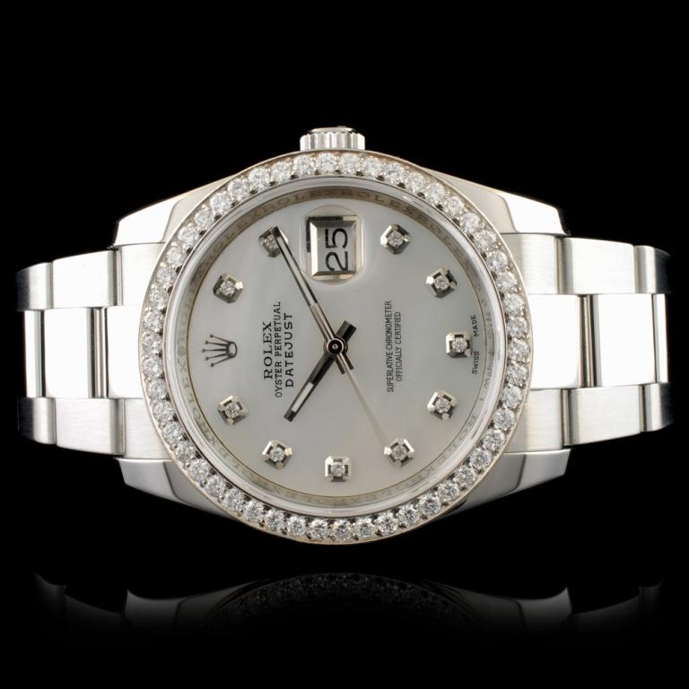 Rolex DateJust 116200 SS 1.35ct Diamond 36MM Watch