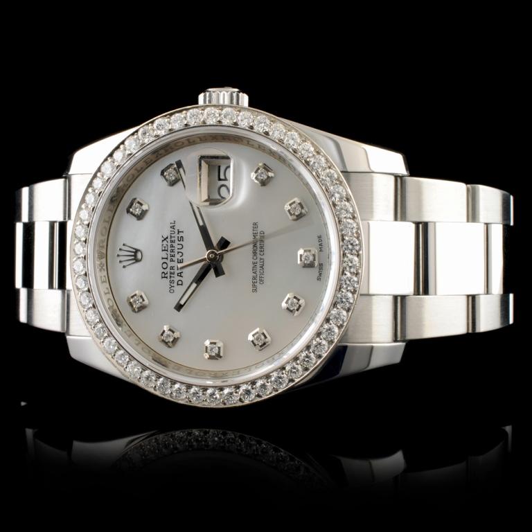 Rolex DateJust 116200 SS 1.35ct Diamond 36MM Watch