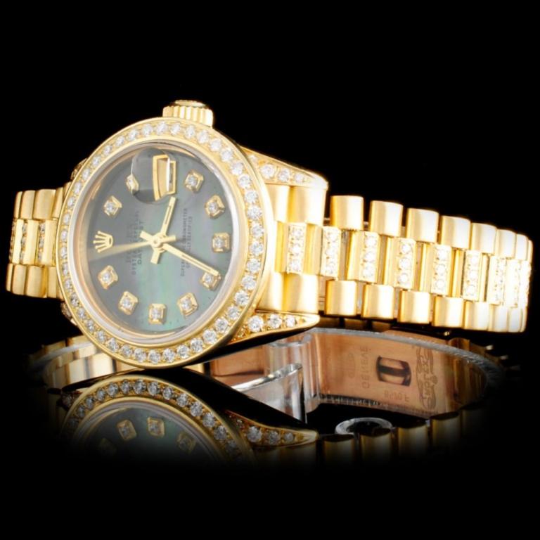 Rolex 18K YG Presidential Ladies Diamond Watch