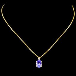 14K Gold 1.17ct Tanzanite & 0.03ctw Diamond Pendan