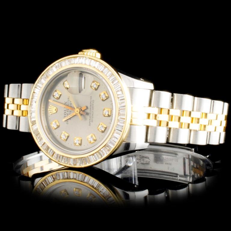 Rolex YG/SS DateJust Ladies Diamond Wristwatch