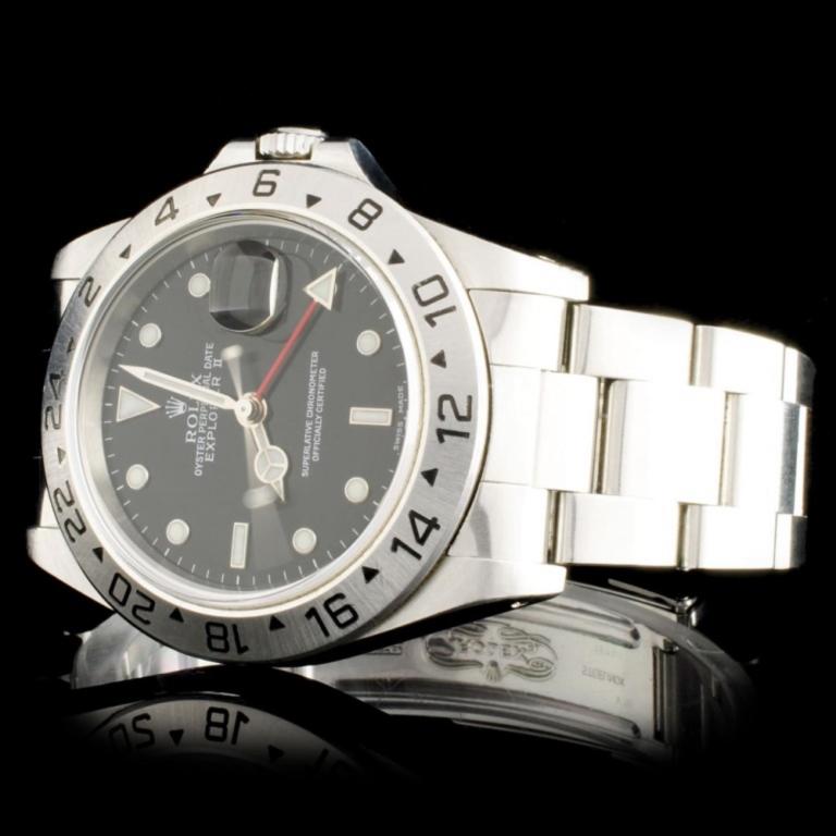 Rolex SS Explorer II Mens 40MM Wristwatch