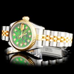 Rolex YG/SS DateJust Ladies Diamond Wristwatch