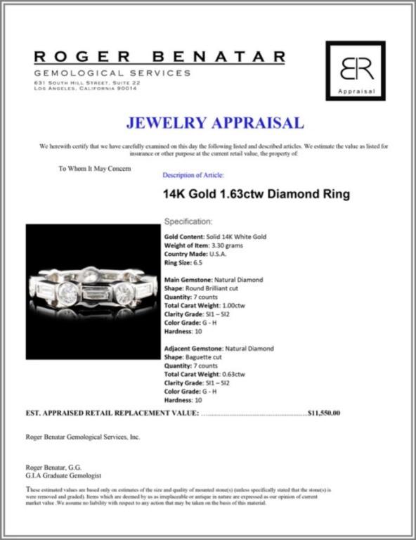 14K Gold 1.63ctw Diamond Ring