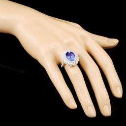 18K Gold 4.92ct Tanzanite & 1.07ctw Diamond Ring