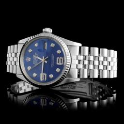 Rolex SS DateJust 36MM Diamond Wristwatch