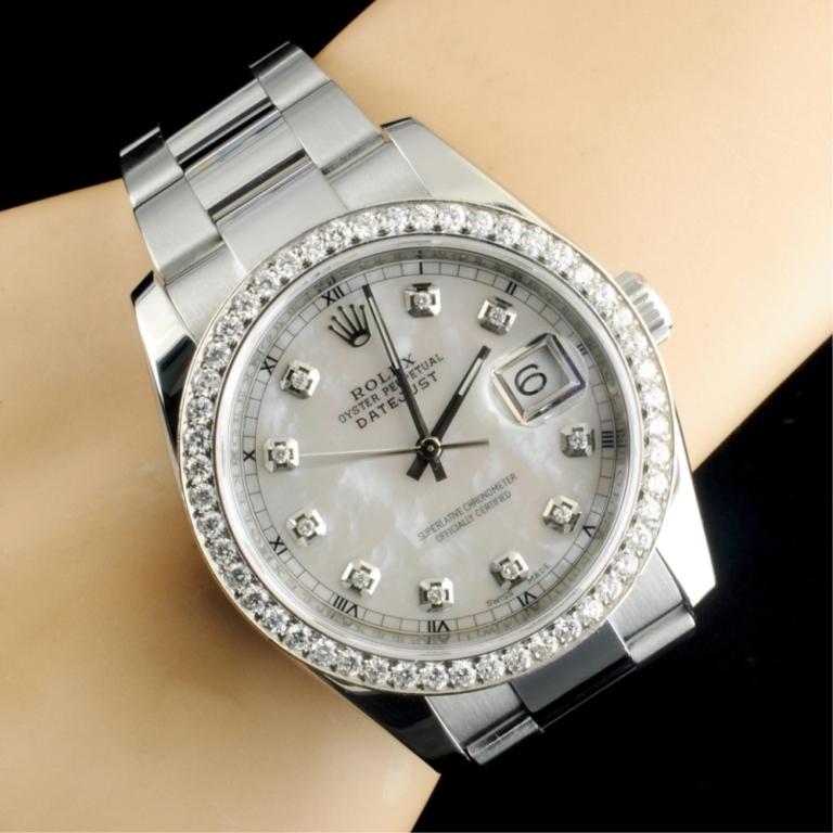 Rolex DateJust 116200 SS 1.35ct Diamond 36MM Watch