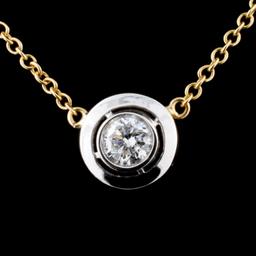 18K Two Tone 0.33ct Diamond Pendant