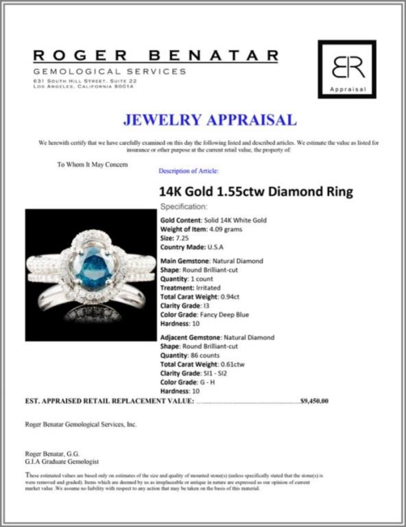 14K Gold 1.55ctw Diamond Ring