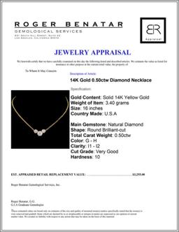 14K Gold 0.50ctw Diamond Necklace