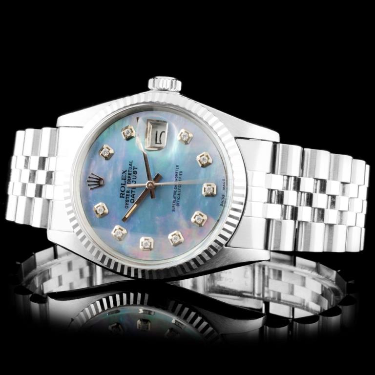 Rolex DateJust SS Diamond Wristwatch
