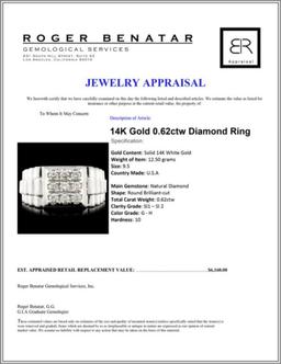 14K Gold 0.62ctw Diamond Ring