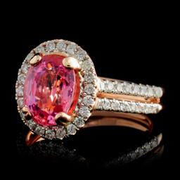 14K Rose Gold 2.40ct Spinel & 0.46ctw Diamond Ring