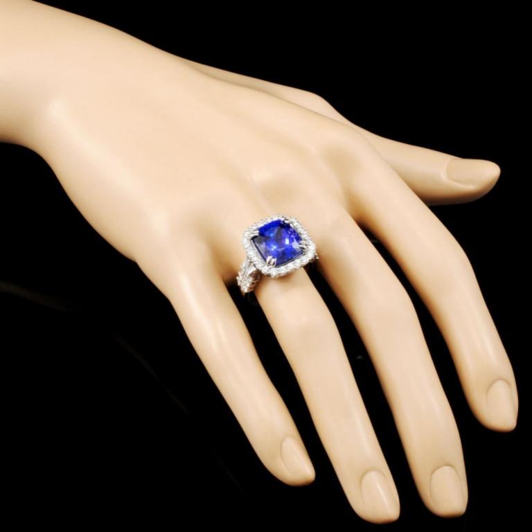 18K Gold 7.21ct Tanzanite & 1.35ctw Diamond Ring