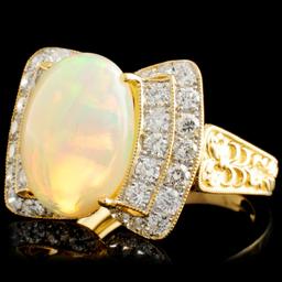 18K Gold 5.47ct Opal & 1.27ctw Diamond Ring