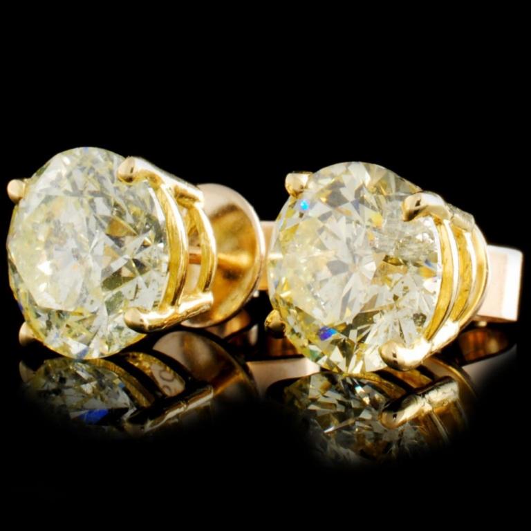 14K Gold 4.42ctw Diamond Stud Earrings