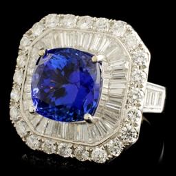 18K Gold 7.60ct Tanzanite & 3.33ctw Diamond Ring