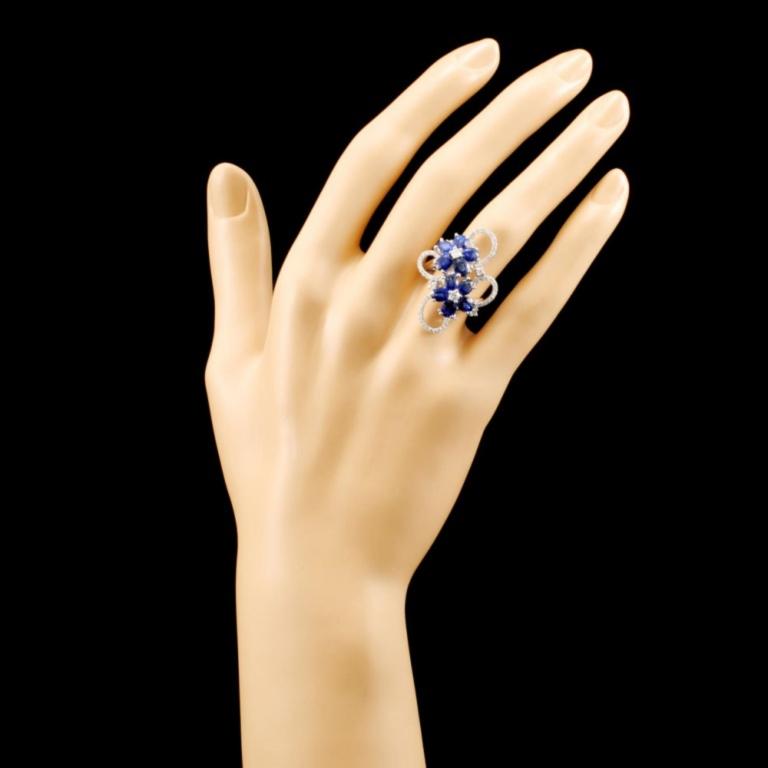 18K Gold 4.90ctw Sapphire & 0.68ctw Diamond Ring