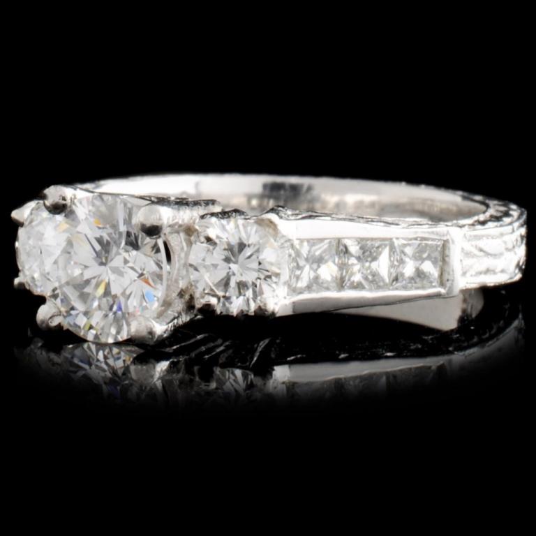 Platinum 1.68ctw Diamond Ring