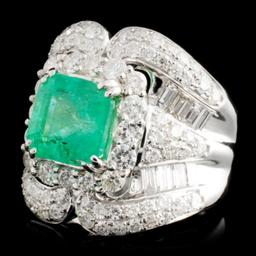 18K Gold 3.16ct Emerald & 2.95ctw Diamond Ring