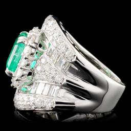 18K Gold 3.16ct Emerald & 2.95ctw Diamond Ring