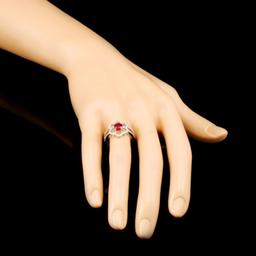 18K Gold 0.99ct Ruby & 0.31ctw Diamond Ring