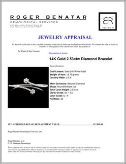 14K Gold 2.53ctw Diamond Bracelet