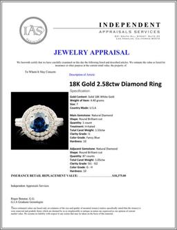 18K Gold 2.58ctw Diamond Ring