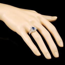 14K Gold 0.92ct Sapphire & 0.47ctw Diamond Ring