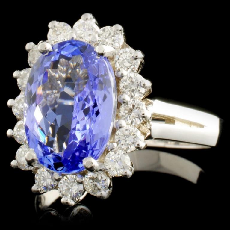 14K Gold 3.47ct Tanzanite & 0.64ctw Diamond Ring