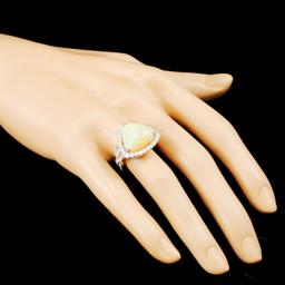 18K Gold 6.63ct Opal & 1.22ctw Diamond Ring