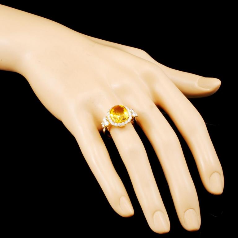 18K Gold 5.35ct Sapphire & 1.35ctw Diamond Ring