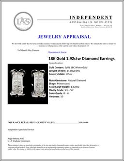 18K Gold 1.92ctw Diamond Earrings