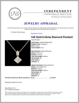 14K Gold 0.43ctw Diamond Pendant