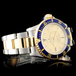 Rolex SS/YG 40MM Submariner "Serti" Wristwatch