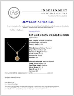 14K Gold 1.90ctw Diamond Necklace