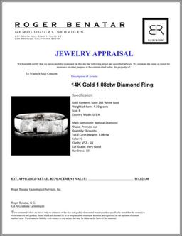 14K Gold 1.08ctw Diamond Ring