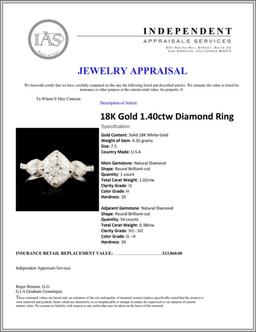 18K Gold 1.40ctw Diamond Ring