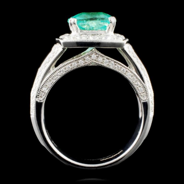 18K Gold 2.31ct Emerald & 1.10ctw Diamond Ring