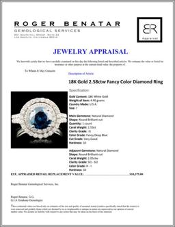 18K Gold 2.58ctw Fancy Color Diamond Ring