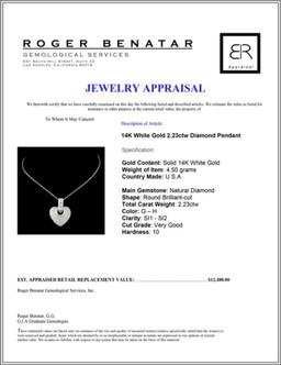 14K White Gold 2.23ctw Diamond Pendant