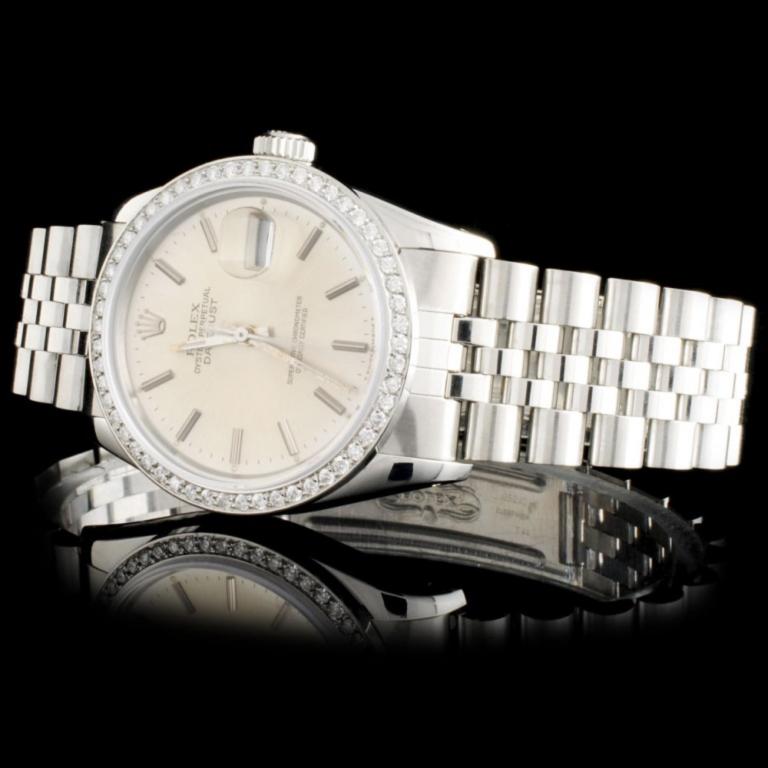 Rolex SS DateJust Diamond 36mm Wristwatch