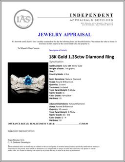 18K Gold 1.35ctw Diamond Ring