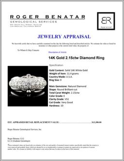 14K Gold 2.15ctw Diamond Ring